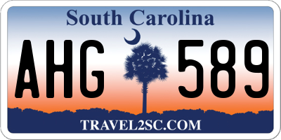 SC license plate AHG589