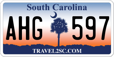 SC license plate AHG597
