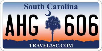SC license plate AHG606