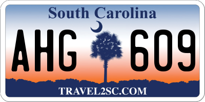 SC license plate AHG609