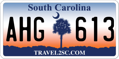 SC license plate AHG613
