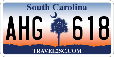 SC license plate AHG618