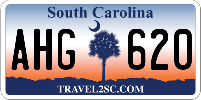 SC license plate AHG620