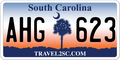 SC license plate AHG623