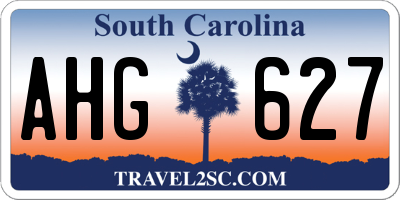 SC license plate AHG627