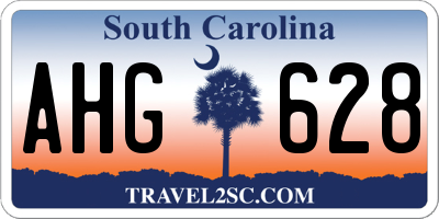 SC license plate AHG628