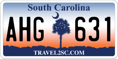 SC license plate AHG631