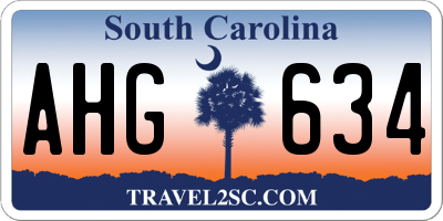 SC license plate AHG634
