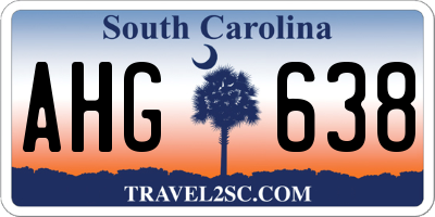 SC license plate AHG638