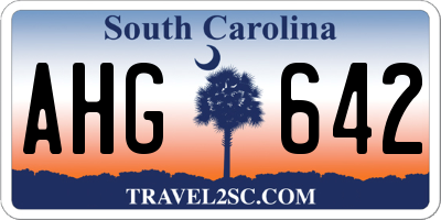 SC license plate AHG642