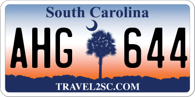 SC license plate AHG644