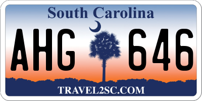 SC license plate AHG646