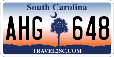 SC license plate AHG648