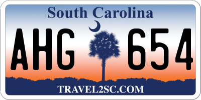 SC license plate AHG654