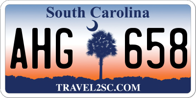 SC license plate AHG658