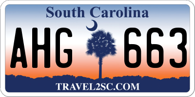 SC license plate AHG663