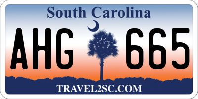 SC license plate AHG665