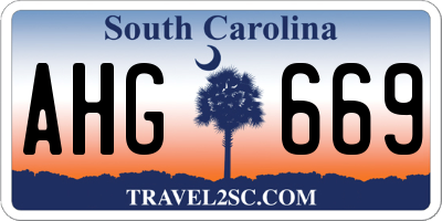 SC license plate AHG669