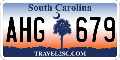 SC license plate AHG679