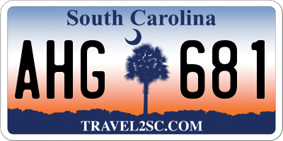 SC license plate AHG681