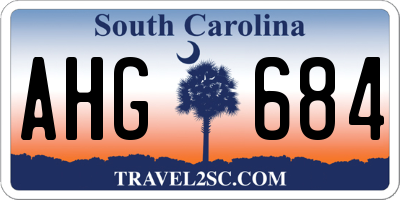 SC license plate AHG684