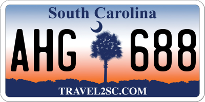 SC license plate AHG688