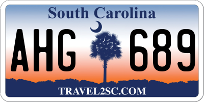 SC license plate AHG689