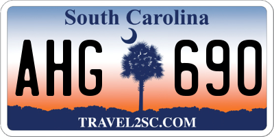 SC license plate AHG690