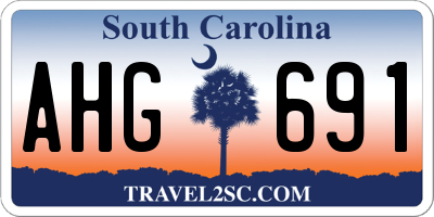 SC license plate AHG691