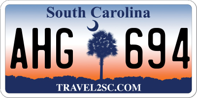 SC license plate AHG694