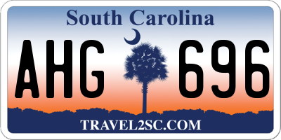 SC license plate AHG696