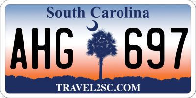 SC license plate AHG697
