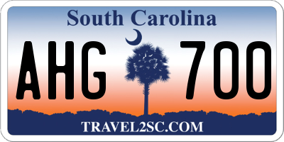 SC license plate AHG700