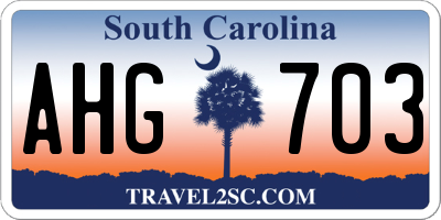 SC license plate AHG703