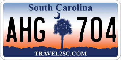 SC license plate AHG704