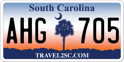 SC license plate AHG705