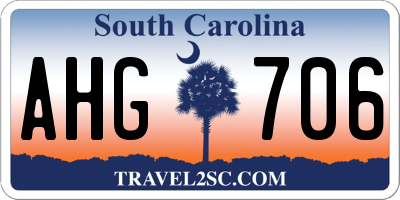 SC license plate AHG706