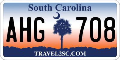 SC license plate AHG708