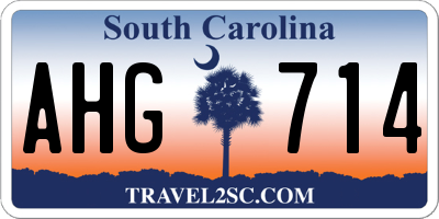SC license plate AHG714