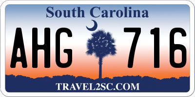 SC license plate AHG716