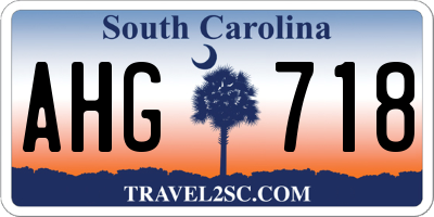SC license plate AHG718