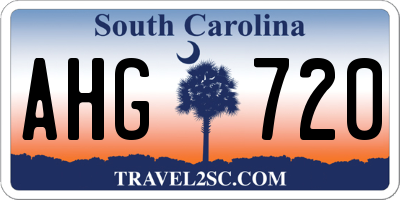SC license plate AHG720