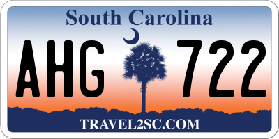 SC license plate AHG722