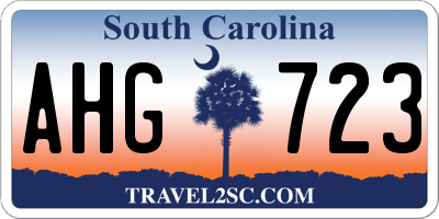 SC license plate AHG723