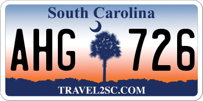 SC license plate AHG726
