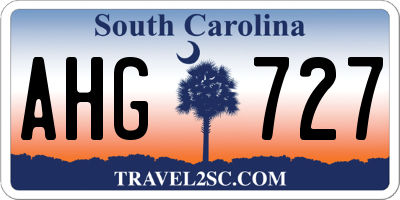 SC license plate AHG727