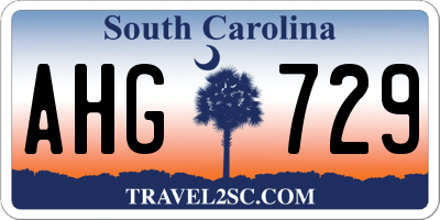 SC license plate AHG729