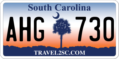 SC license plate AHG730