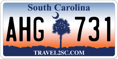 SC license plate AHG731