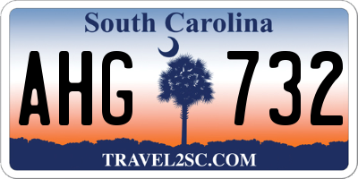 SC license plate AHG732